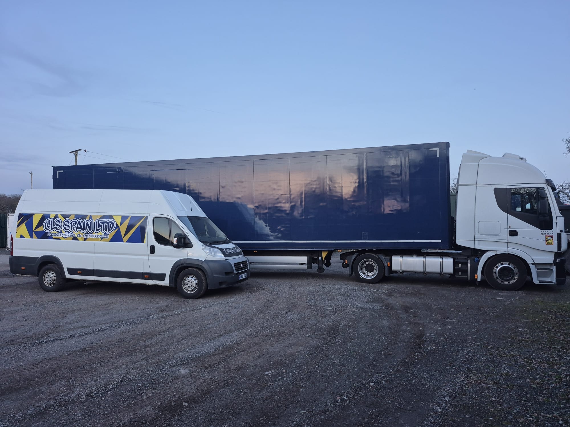 CLS Spain lorry and van fleet parked at depot